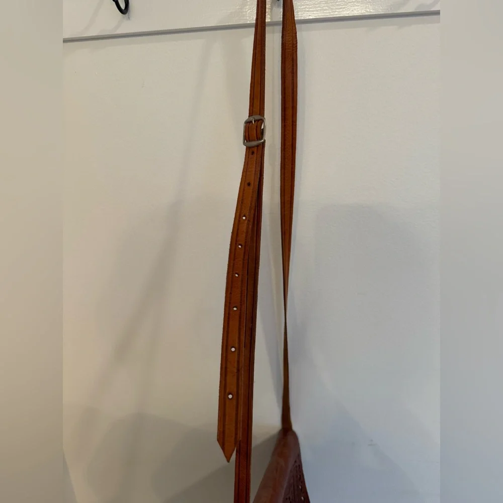 Embossed Leather Crossbody Bag - Picture 3 of 8